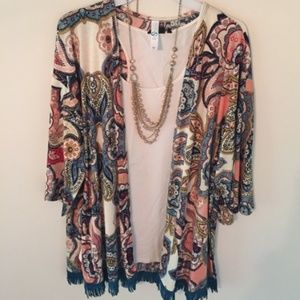 Moroccan Chic Fringe Kimono